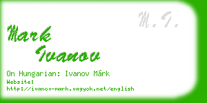 mark ivanov business card